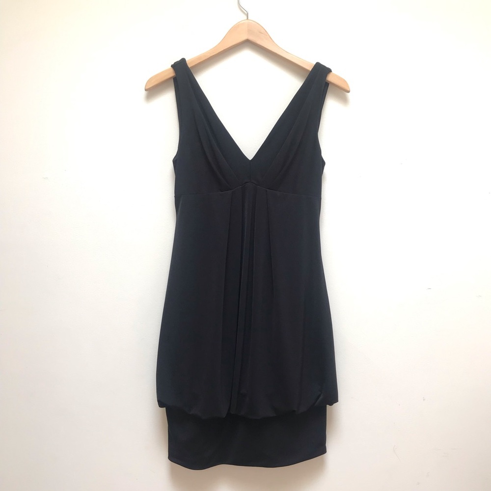 Eliza J | Pleated Open Draped Back V Neck Dress